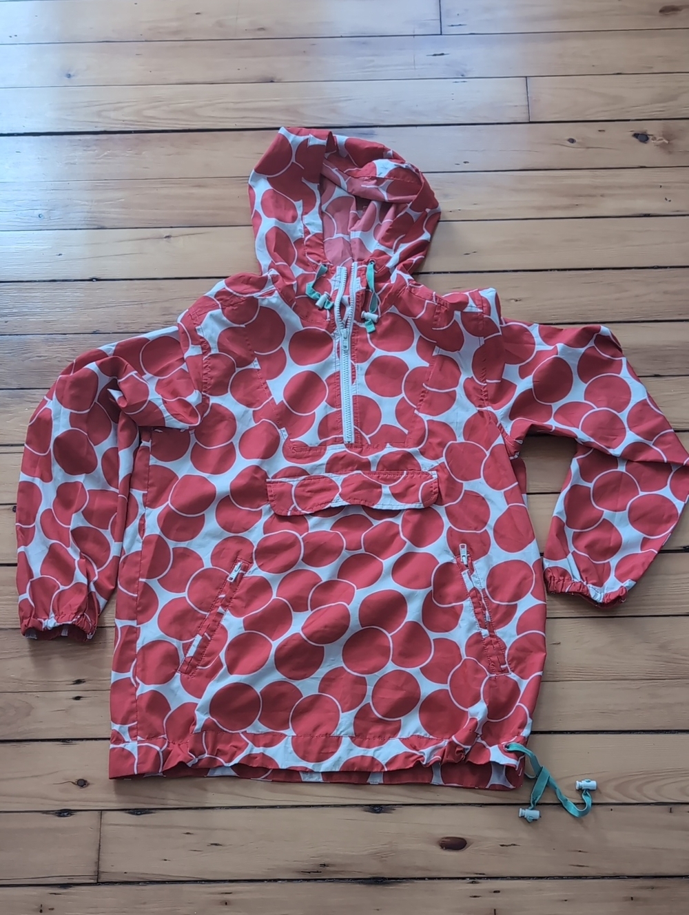 Boden 2 Dot Print Uplifting Mac Rain Anorak Sz 8